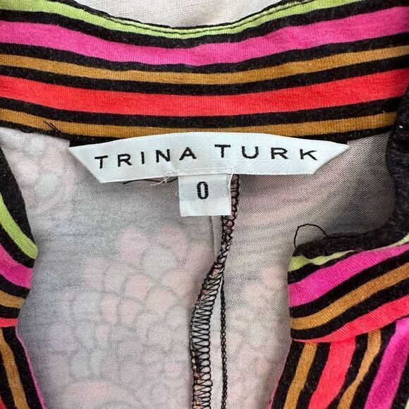 Trina Turk Women's Notch Neck Zinnia Paisley Multicolor Dress Size 0 - Picture 4 of 4